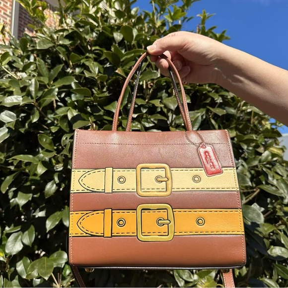 EUC Coach Cashin Carry Bag 22 With Trompe L'oeil Print C9814 - Picture 11 of 14